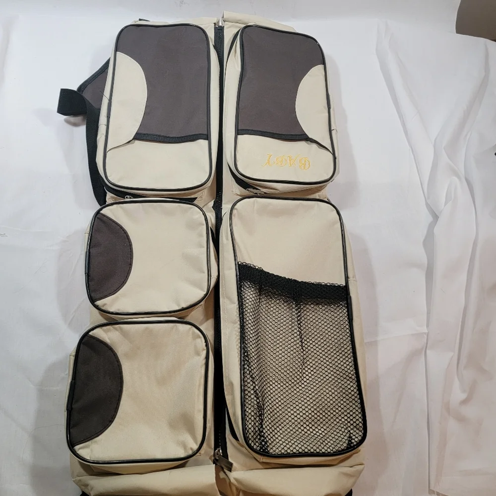 Luxtrada 3 in 1 Diaper Bag Multi-function Baby Diaper Changing Station Tan Brown